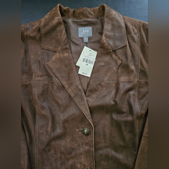 NWT - Suede J. Jill "Dark Chestnut" Rustic Blazer - Size XL - Picture 10 of 14